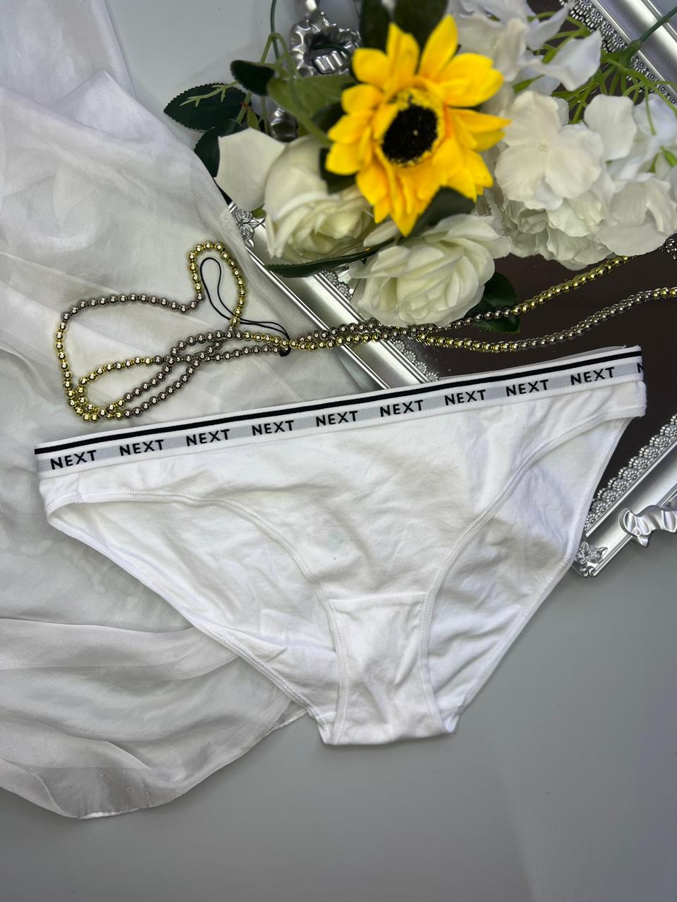 Women’s White Cotton Bikini Brief – NEXT