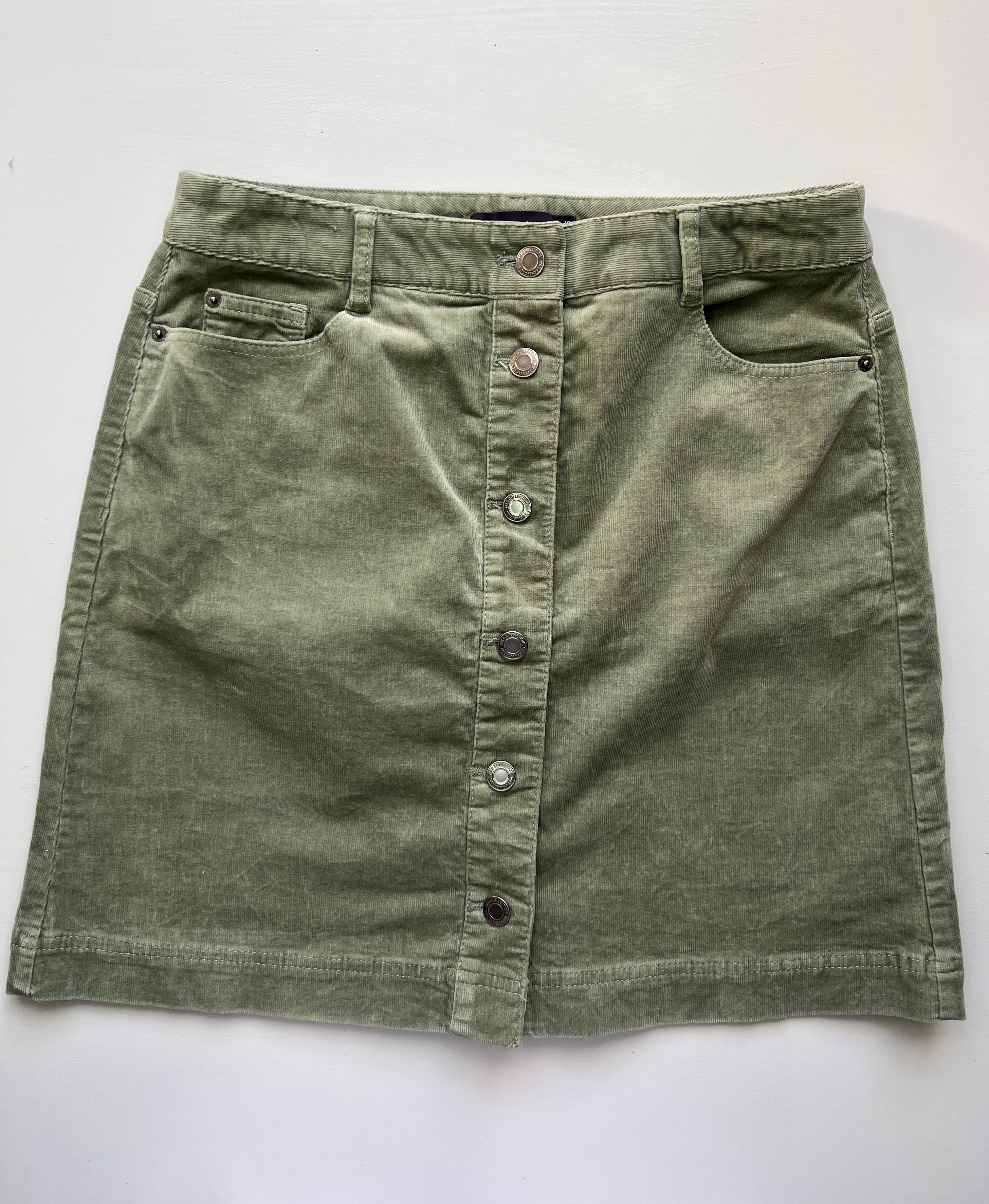 Mint Button-Down Skirt