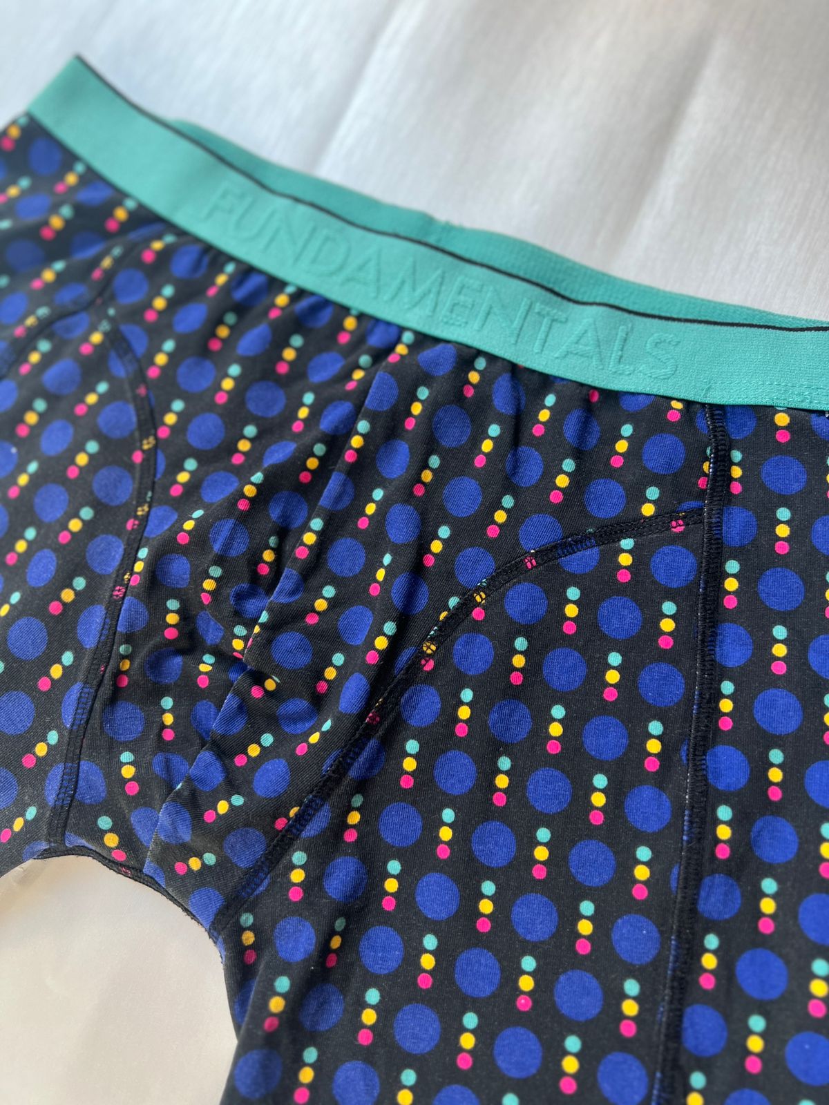 Fundamentals Navy Boxer Briefs – Polka Dot Print (L)