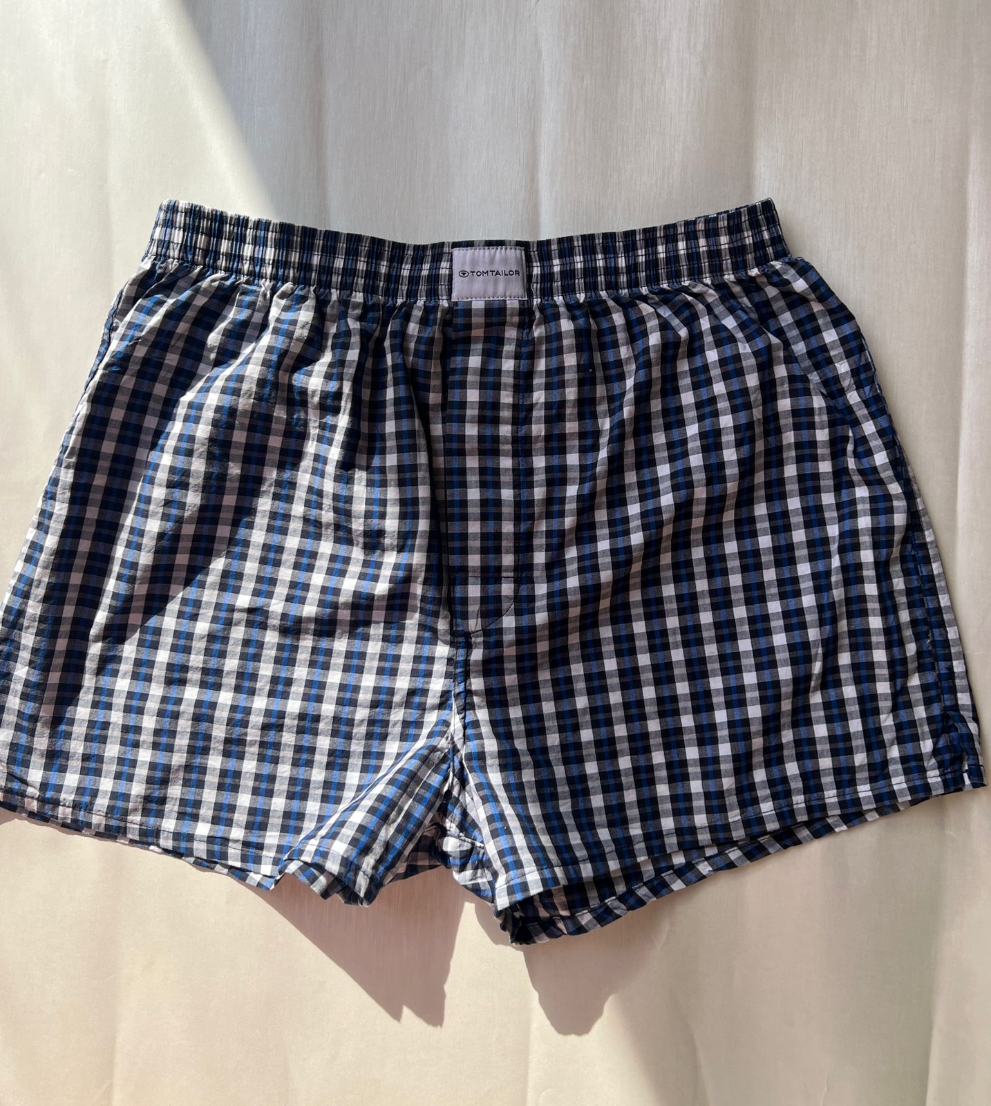 TOM TAILOR Navy Check Boxers (L)