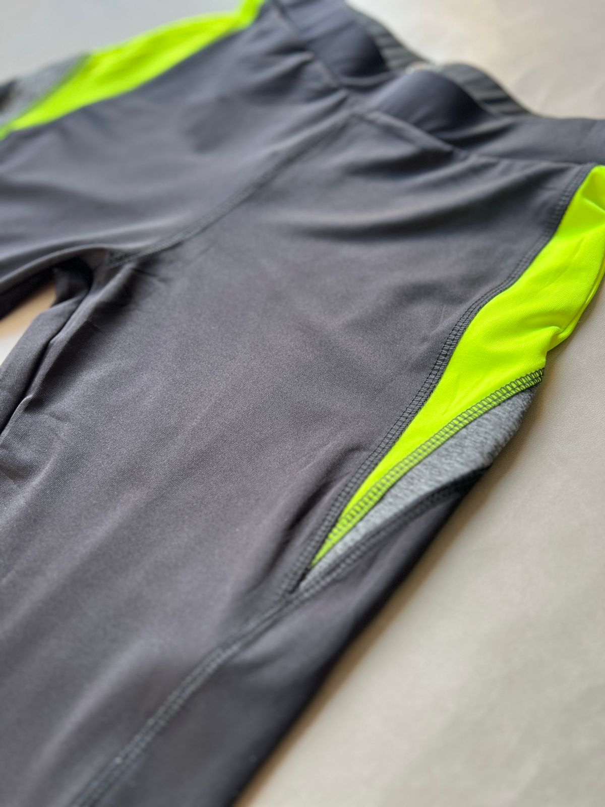 Neon Green Panel Leggings (XS-S)