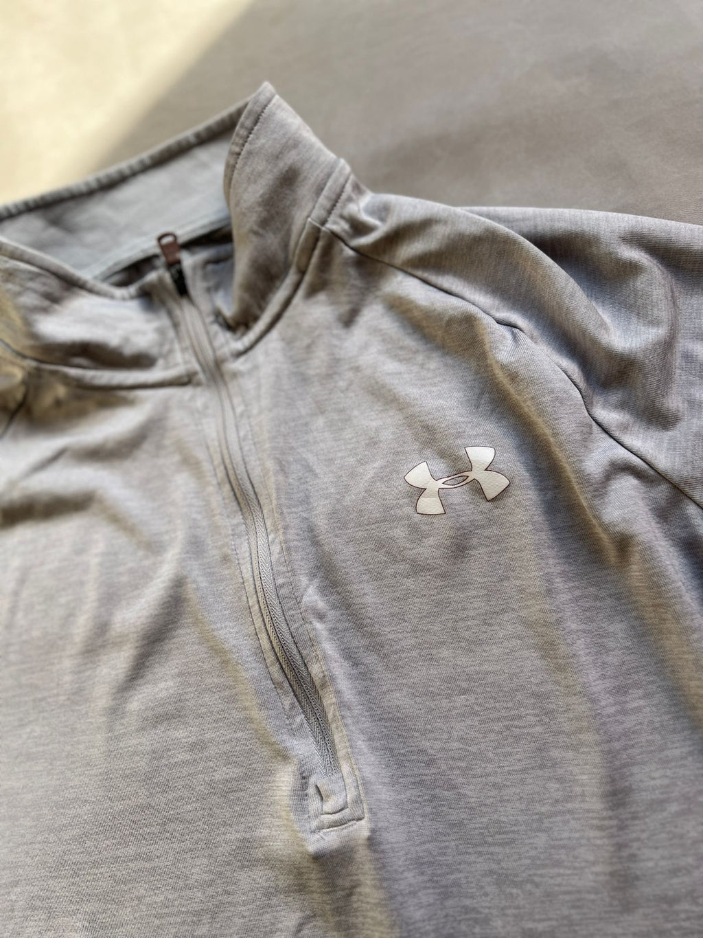 Under Armour Grey Half-Zip Top (S-M)