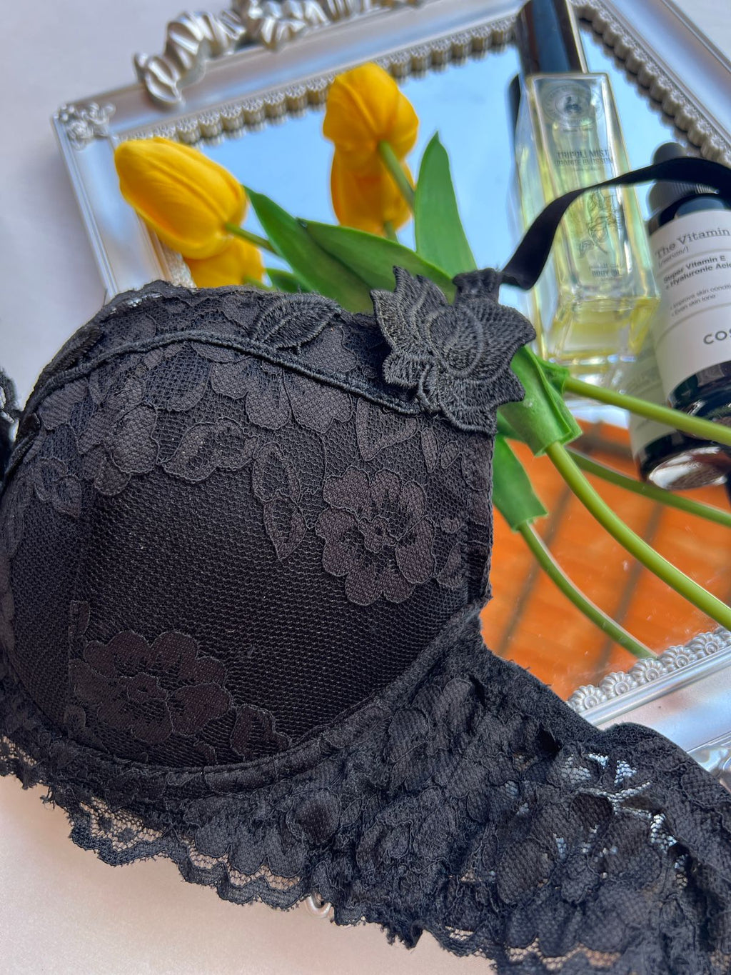 Black Embriodered Bra (70-85)