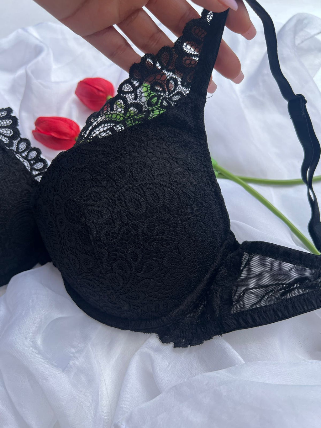 Black Floral Bra (85-90)