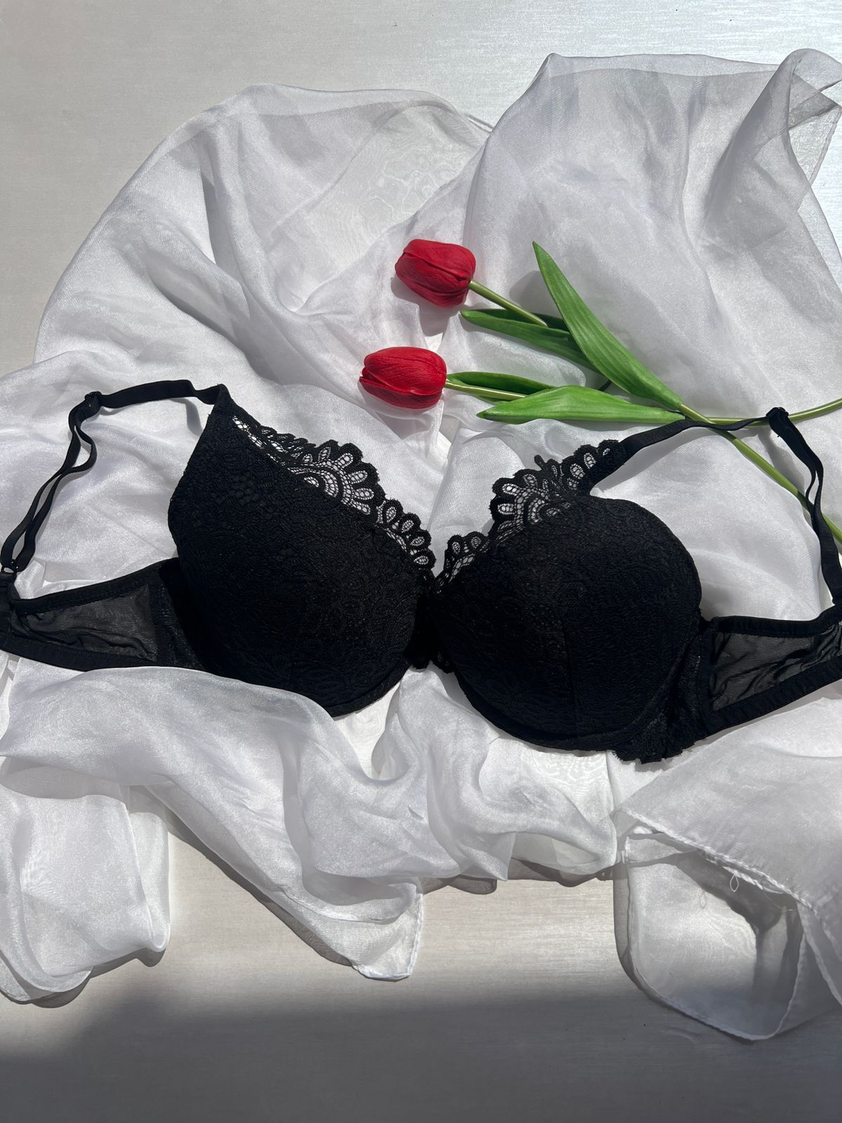 Black Floral Bra (85-90)