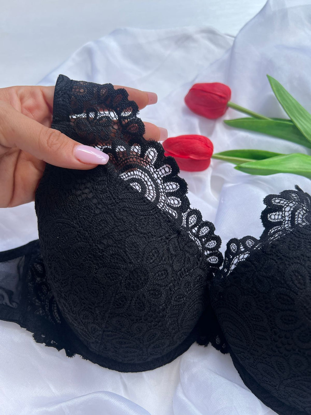Black Floral Bra (85-90)