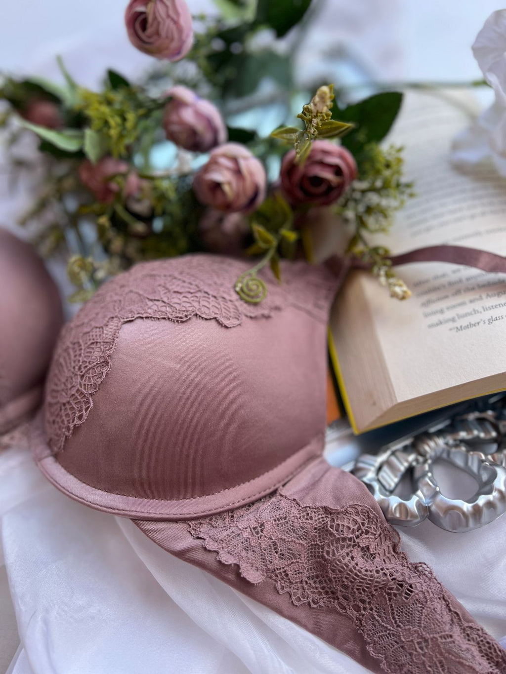 PRIMARK Mauve Lace Accent Bra (80)