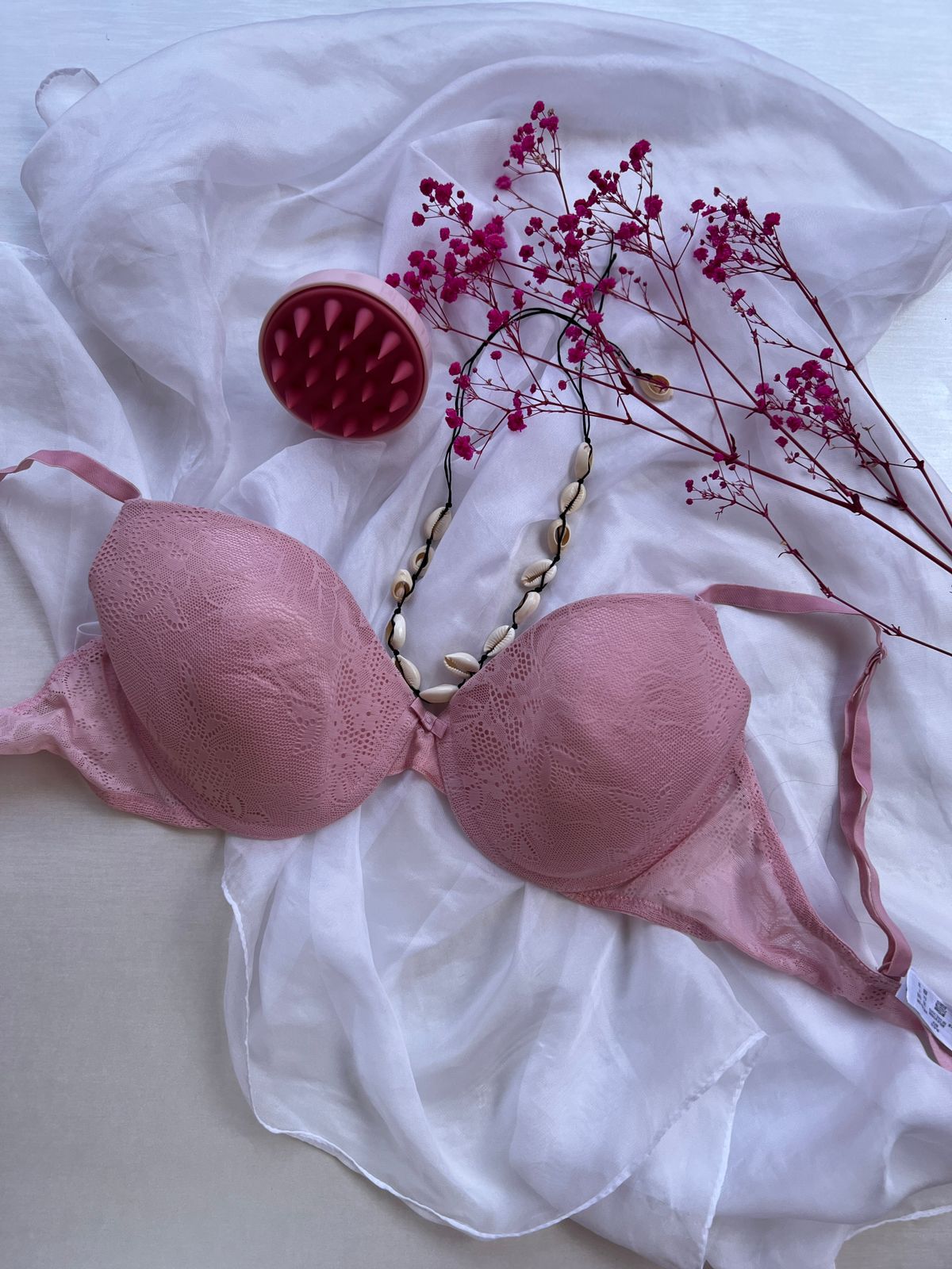 PRIMARK Dusty Rose Floral Lace Bra (85)