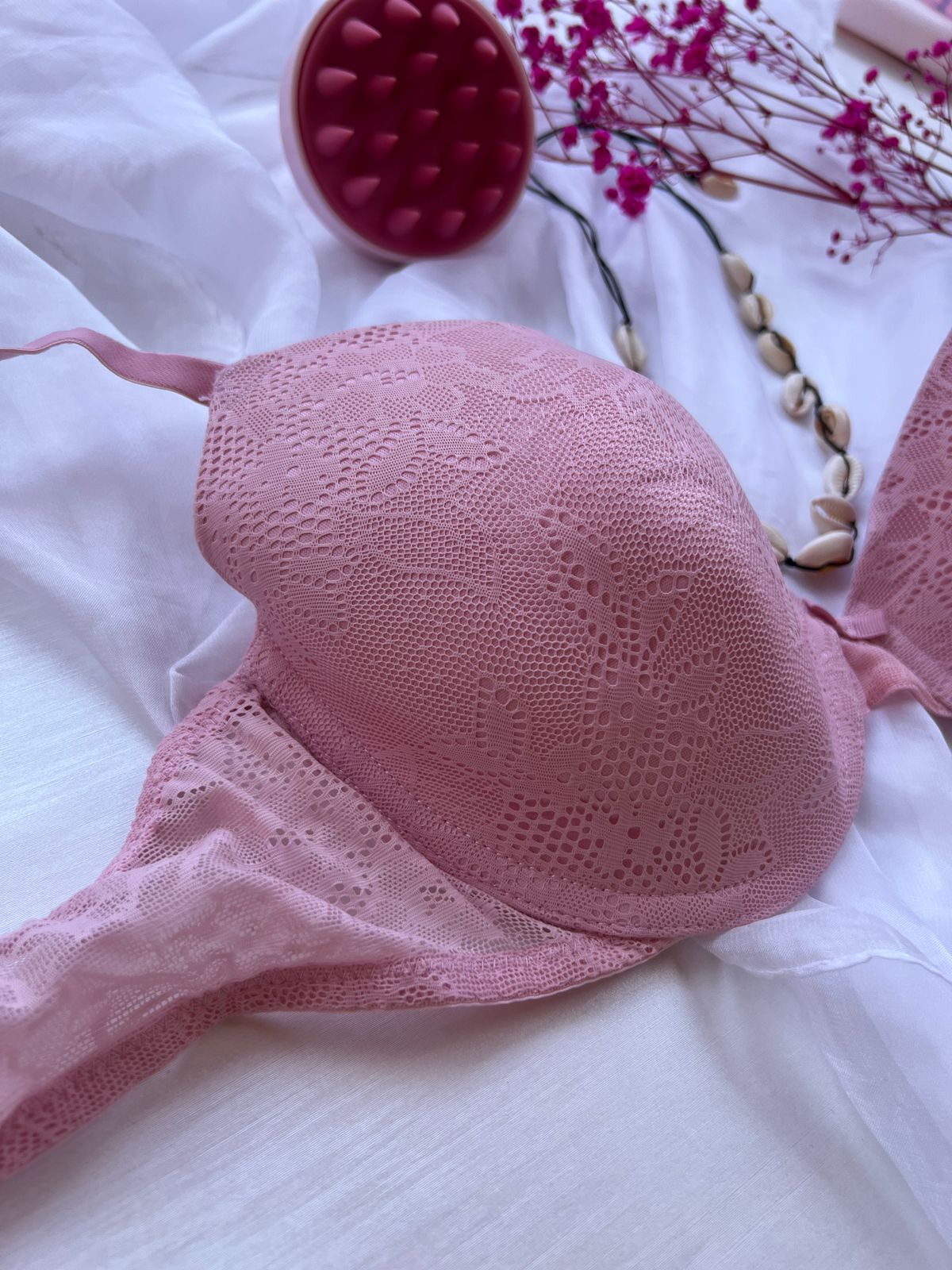 PRIMARK Dusty Rose Floral Lace Bra (85)
