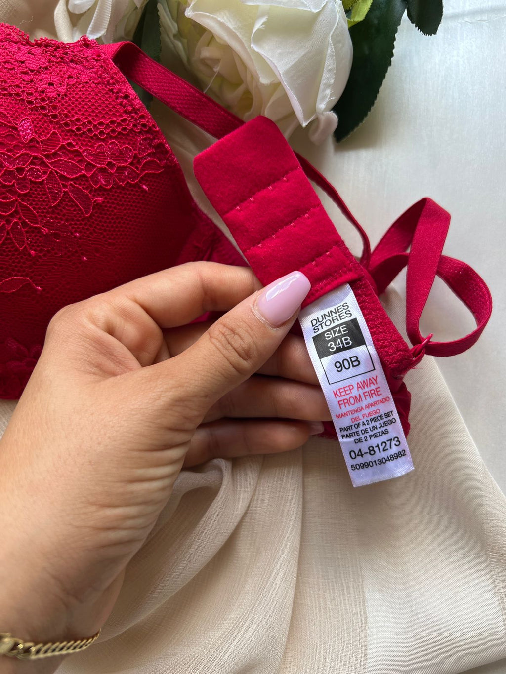 DUNNES STORES Crimson Red Bra (65)